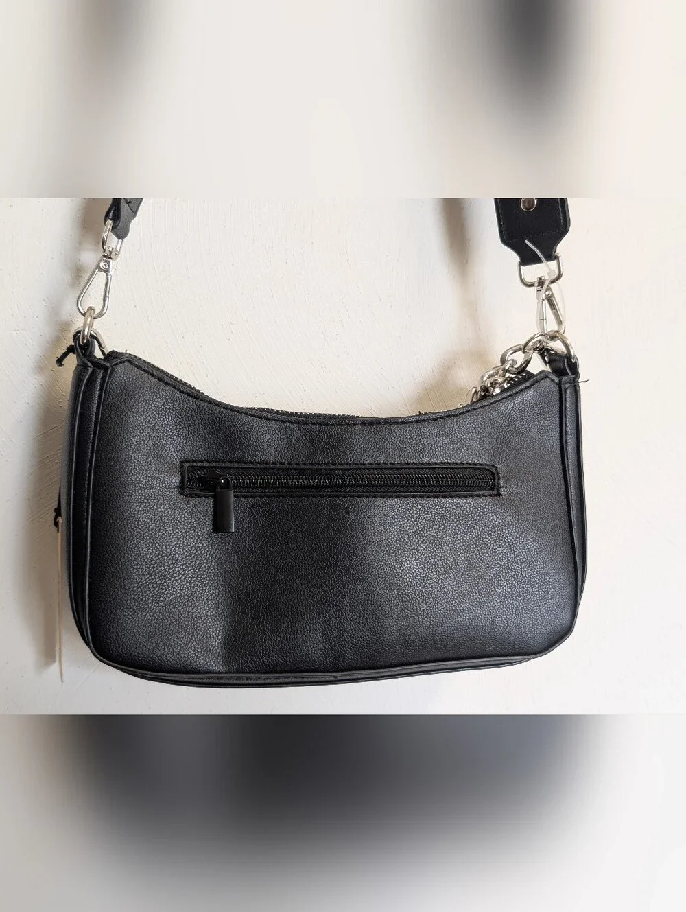 Madden NYC Women's Chain Strap Crossbody Handbag with Pouch, Black